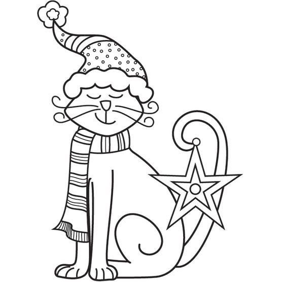 Раскраска кот новый год