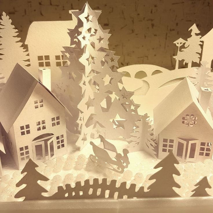 Новогодние домики на подоконник