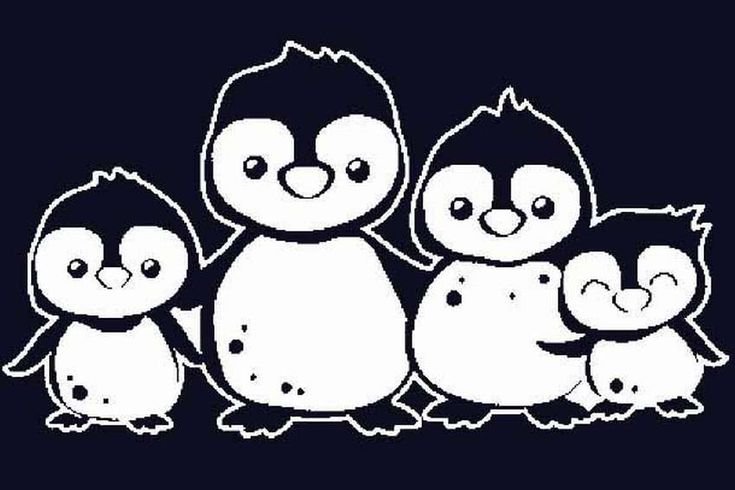 Пингвины для вырезания на окна