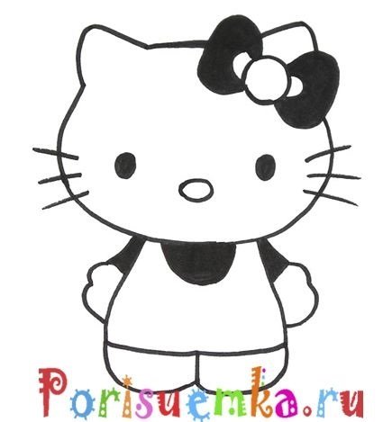 Хэллоу Китти рисунок для срисовки карандашом