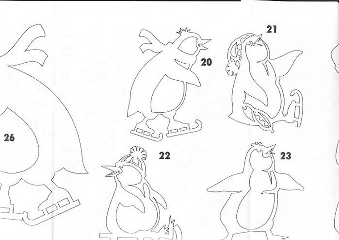 Пингвин вытынанка на окно