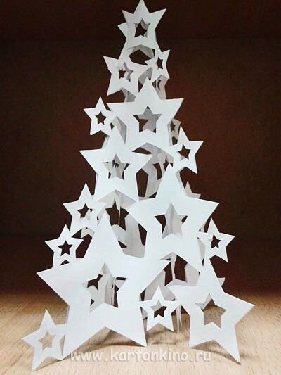Елка из бумажных звездочек