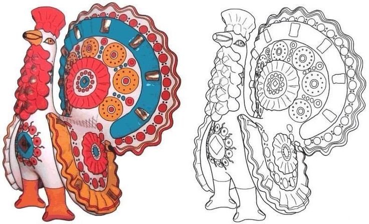 Роспись дымковской игрушки индюк для детей