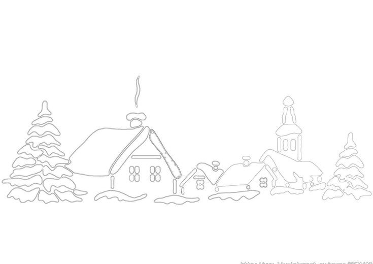 Новогодние пейзажи на окна