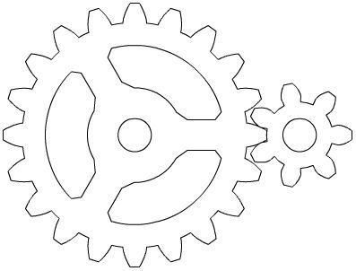 Трафарет шестеренки для вырезания