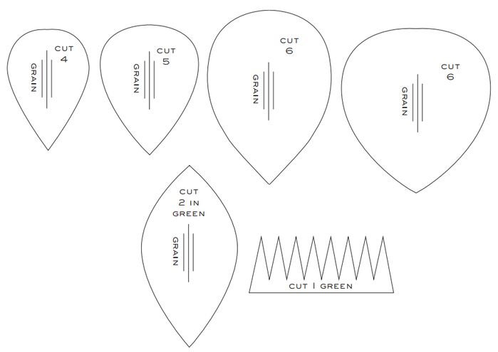 Шаблоны лепестков розы из гофрированной бумаги своими руками