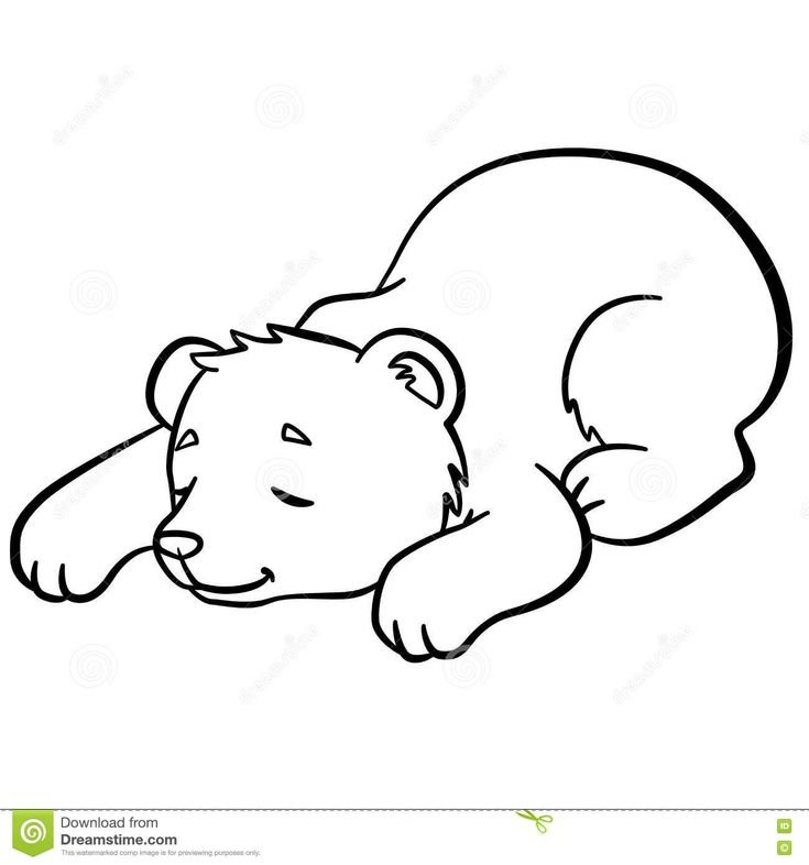 Мишка в берлоге раскраска