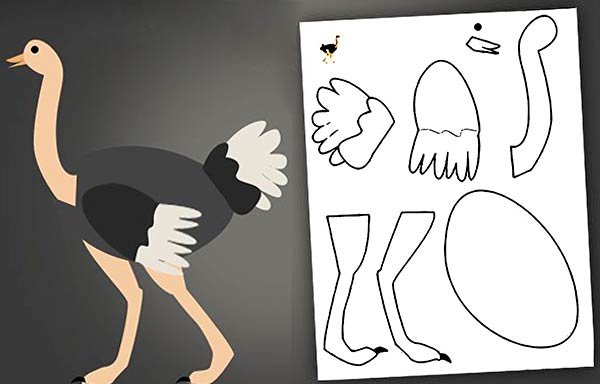 Страус поделка из бумаги