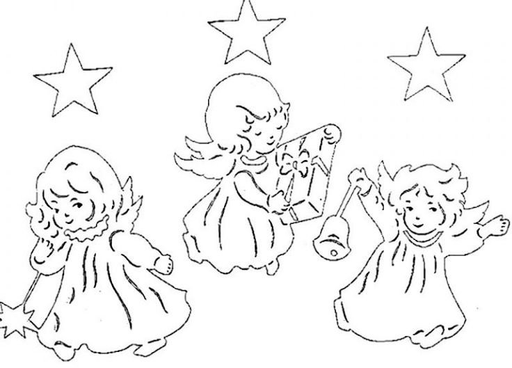 Ангелочки трафареты для вырезания