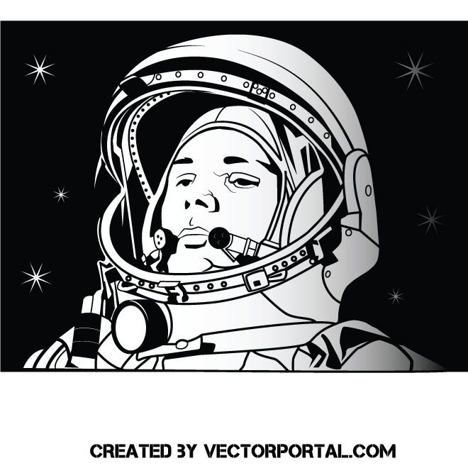 Юрий Гагарин космонавт вектор