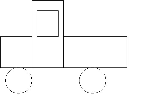Машинка из геометрических фигур для дошкольников