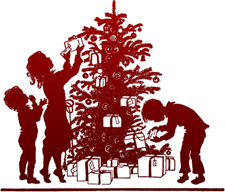 Празднование нового года рисунок