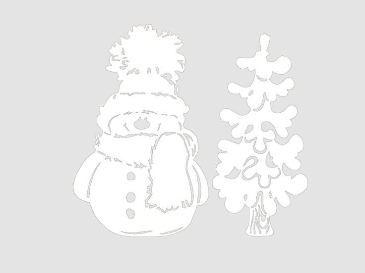 Снеговик елка новый год открытка вектор PNG