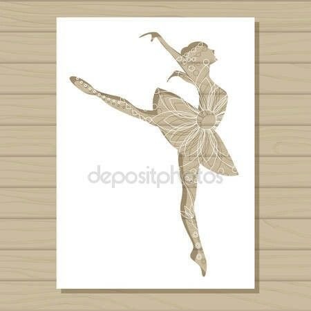 Трафарет балерины для панно