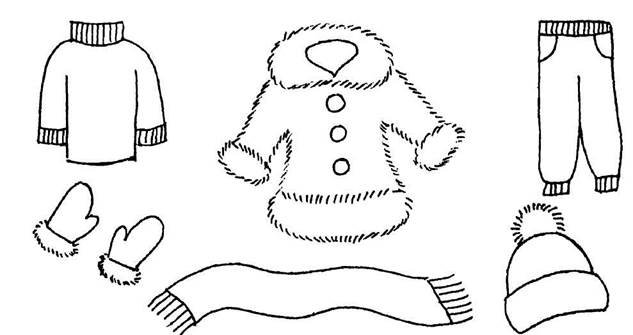 Рисование зимняя одежда
