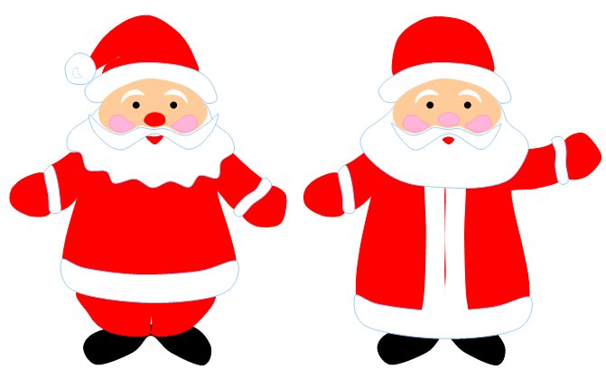 Дед Мороз шаблон цветной