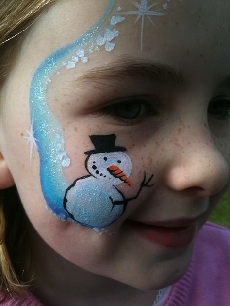 Снеговик аквагрим на лице