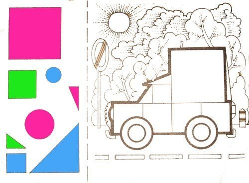 Аппликация из геометрических фигу