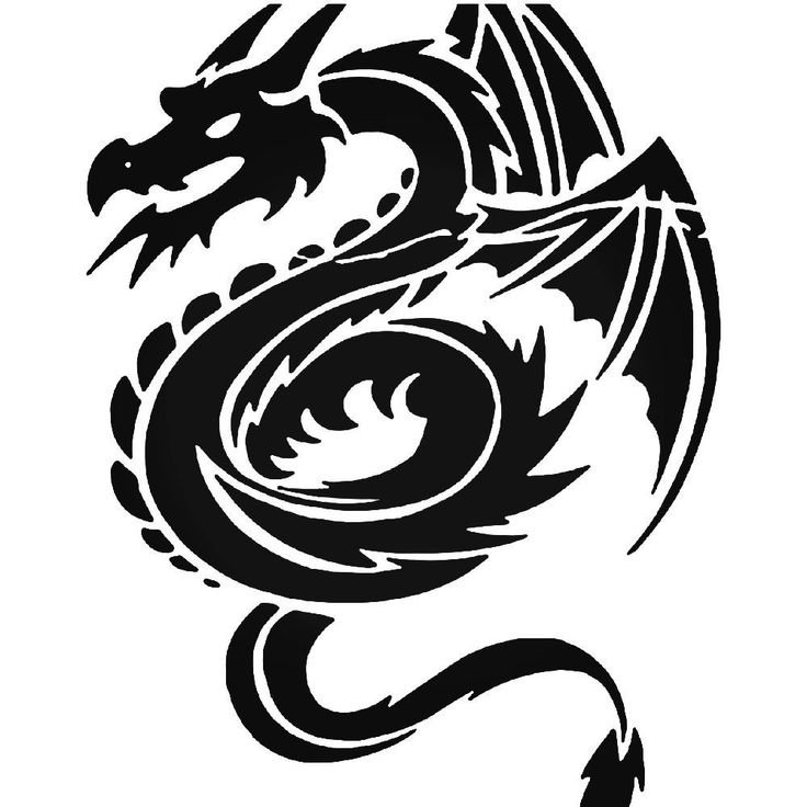 Дракон в стиле трайбл эскизы