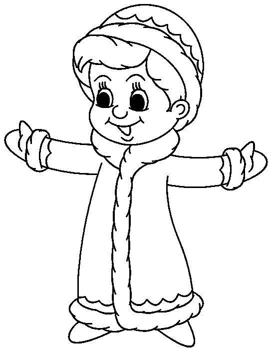 Снегурочка раскраска для малышей