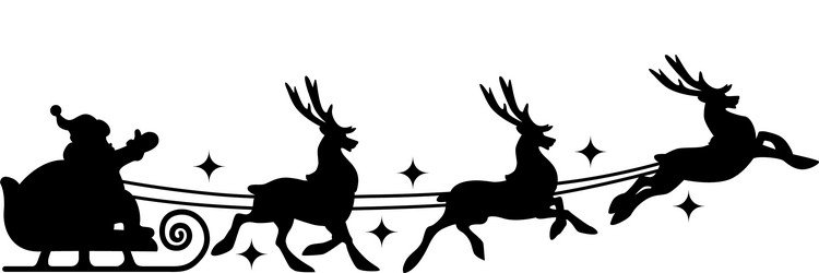 Олени в упряжке трафарет