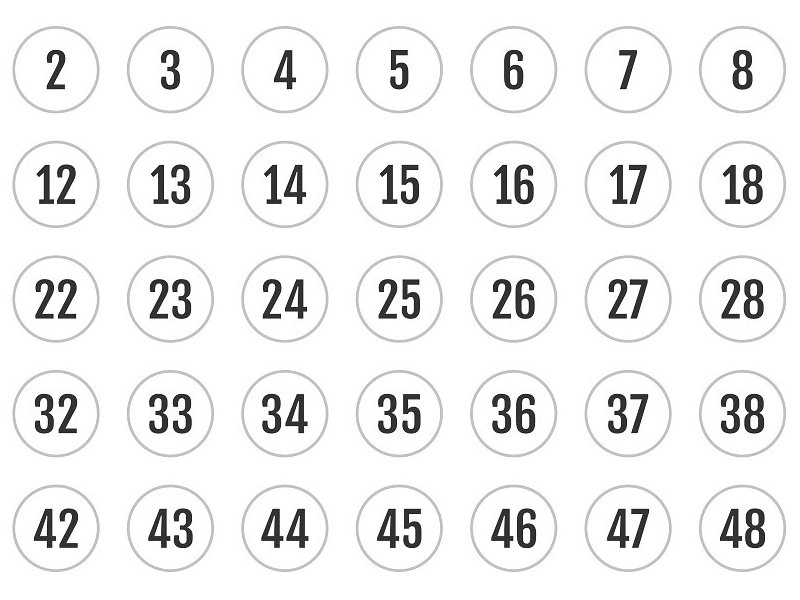 Цифры в кружках