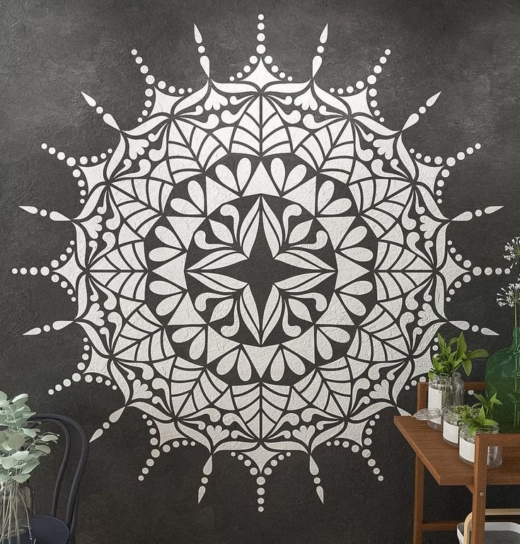 Трафарет Мандала для стены