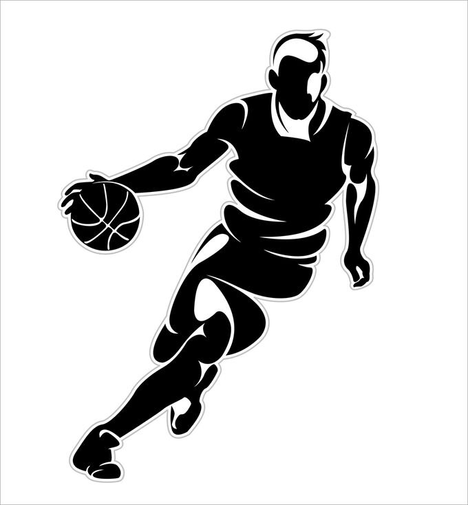 Баскетболист черный силуэт