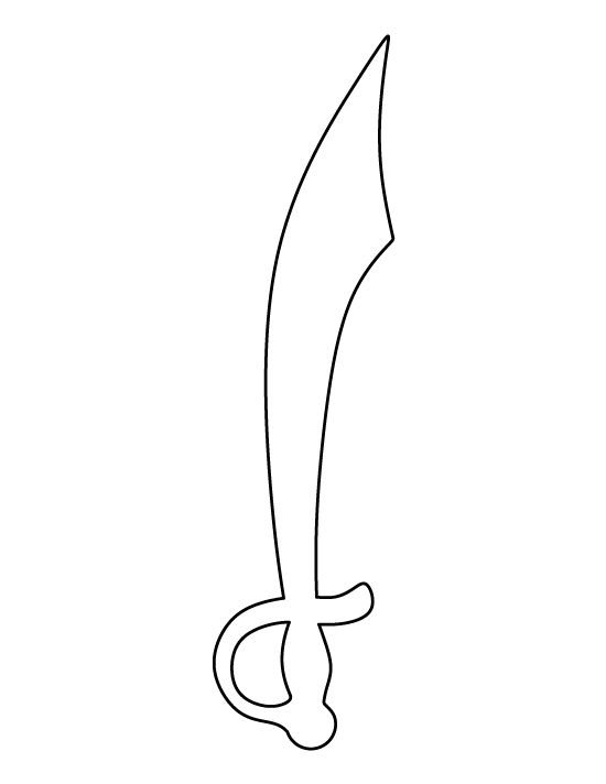 Сабля пирата трафарет