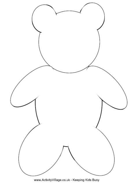 Трафарет медвежонка для вырезания