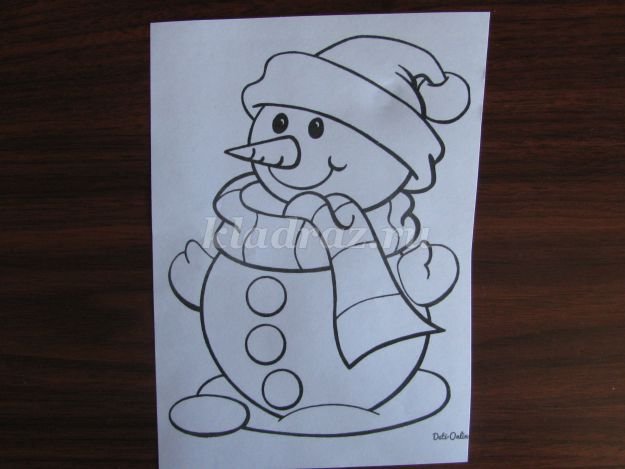 Снеговик для пластилинографии