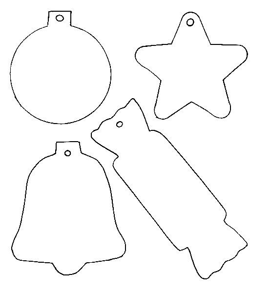 Трафареты новогодних игрушек