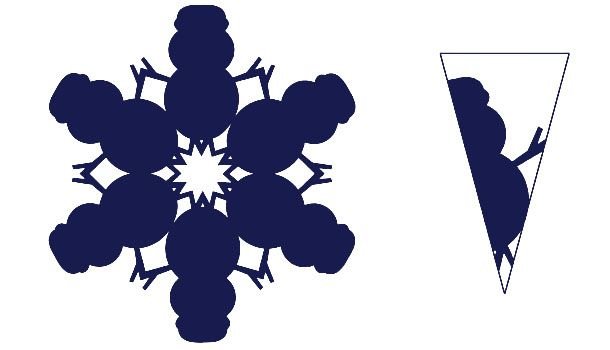 Снежинка Снеговик шаблон