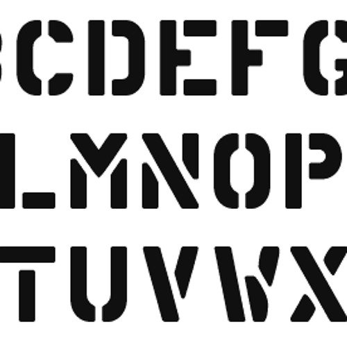 Трафаретный шрифт английский