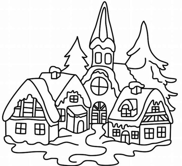 Новогодние домики на окна