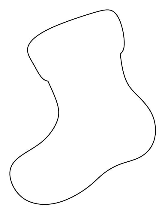 Новогодний сапожок трафарет