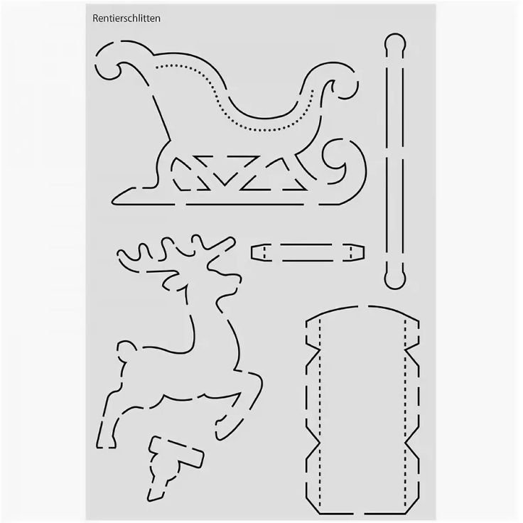 Трафарет для пряничных саней