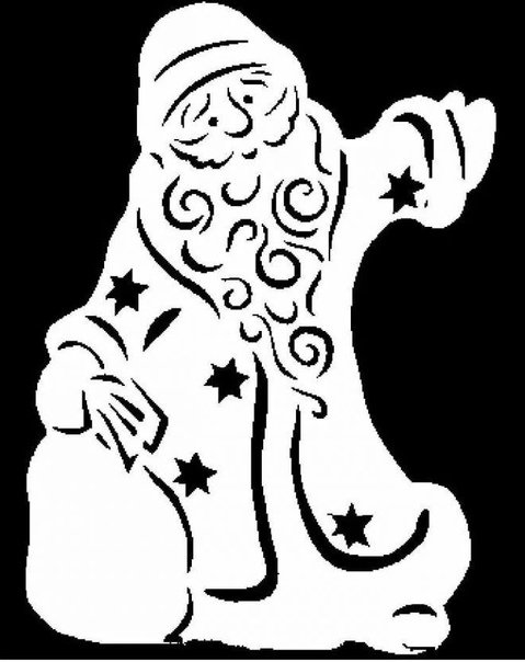 Трафареты на новый год дед Мороз для вырезания на окно