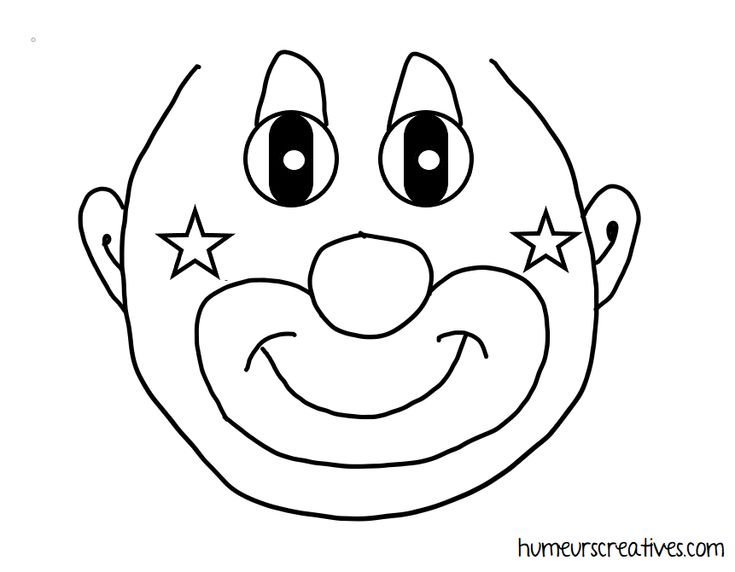 Лицо клоуна раскраски для детей