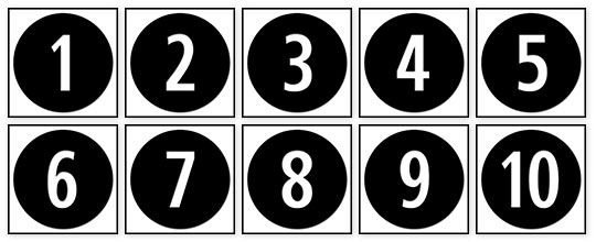 Цифры для детей в кружочках