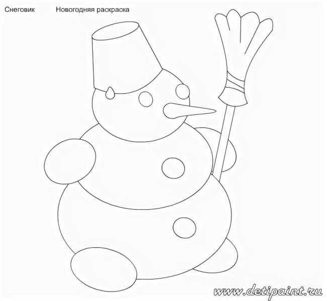 Снеговик раскраска