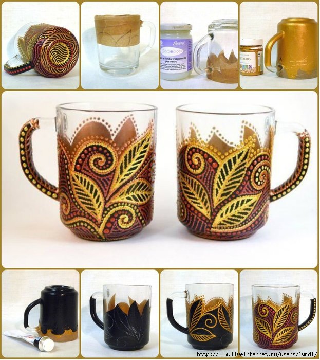 Кружки Расписанные контуром