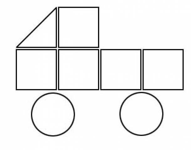Машина из геометрических фигур для детей