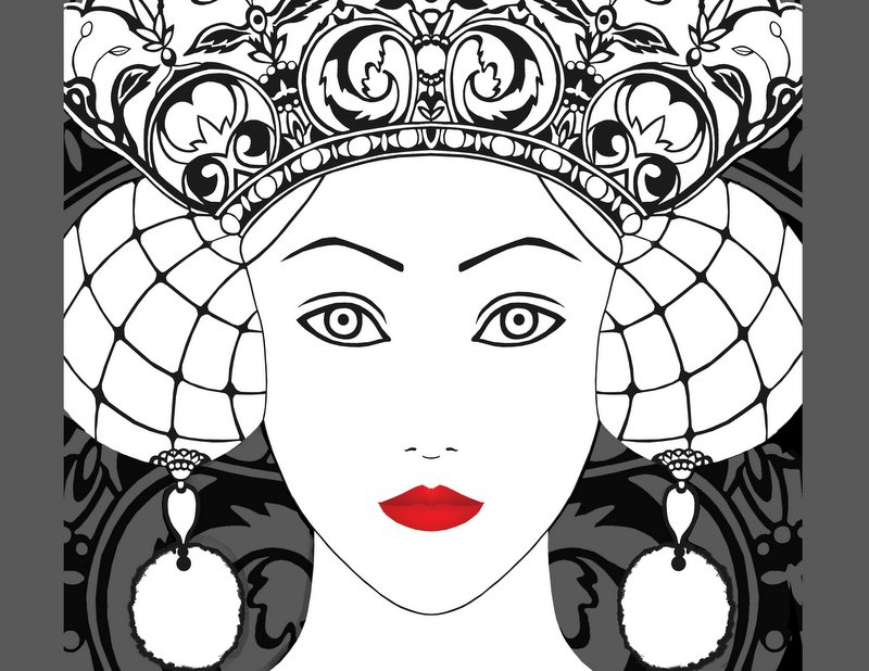 Лицо снежной королевы трафарет