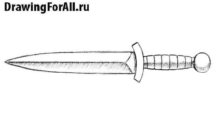 Рисунок ножа карандашом для срисовки