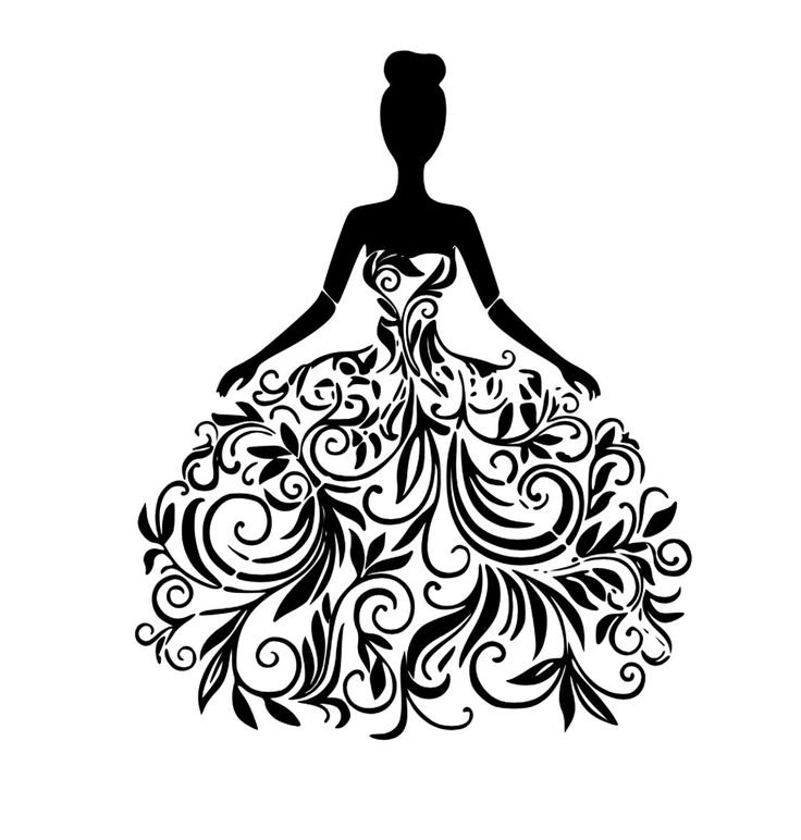 Девушка в платье трафарет