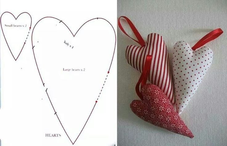 Сердечки из ткани