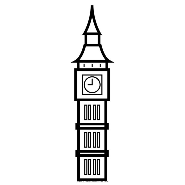 Башня Биг Бен в Лондоне рисунок