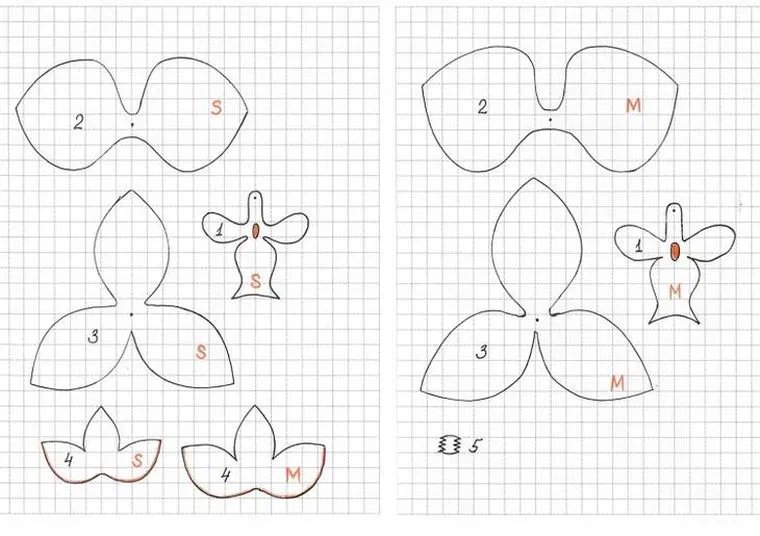 Орхидея шаблон для фоамирана