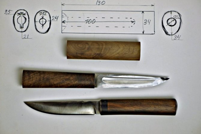 Якутский нож клинок чертеж